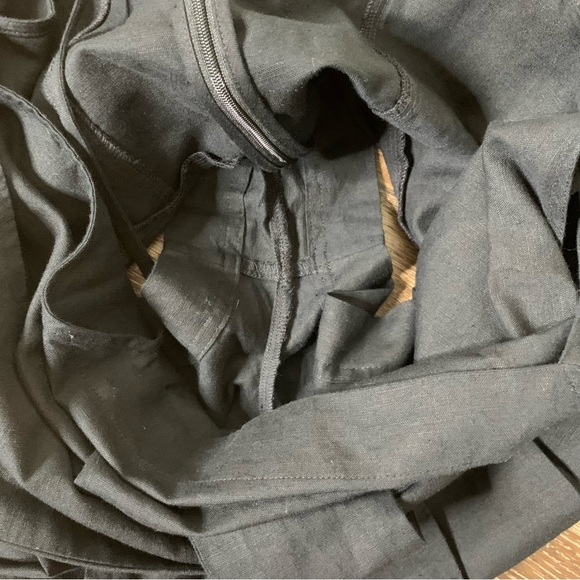 Madewell black Womens tie waist linen blend romper 6 - Picture 7 of 10